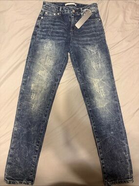 Tractr girl Distressed Washed Blue Denim Jeans